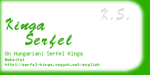 kinga serfel business card